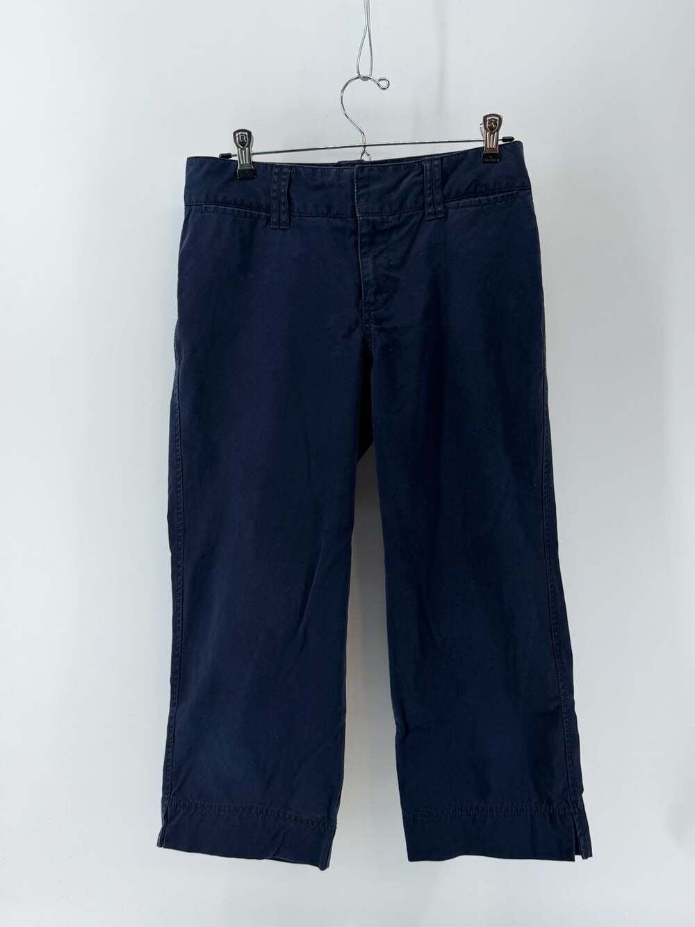 Eddie Bauer Vashon Fit Navy Cropped Chino Pants Size 2 Cotton Capris